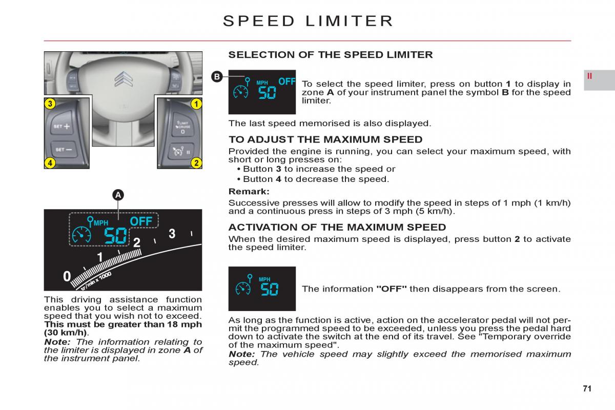 Citroen C6 owners manual / page 73