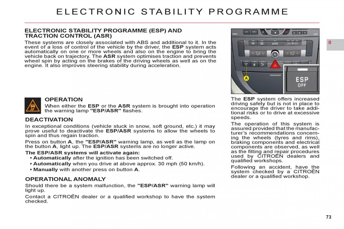 Citroen C6 owners manual / page 75