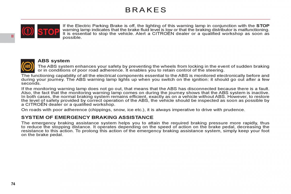 Citroen C6 owners manual / page 76