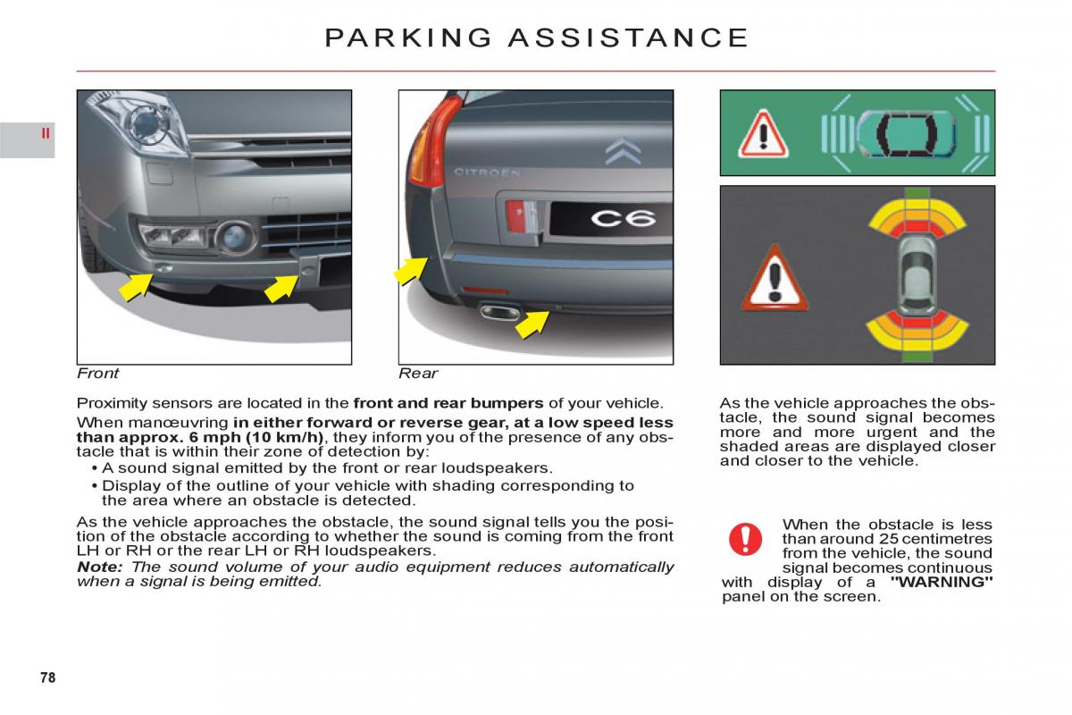 Citroen C6 owners manual / page 80