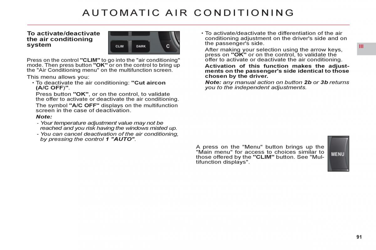 Citroen C6 owners manual / page 93