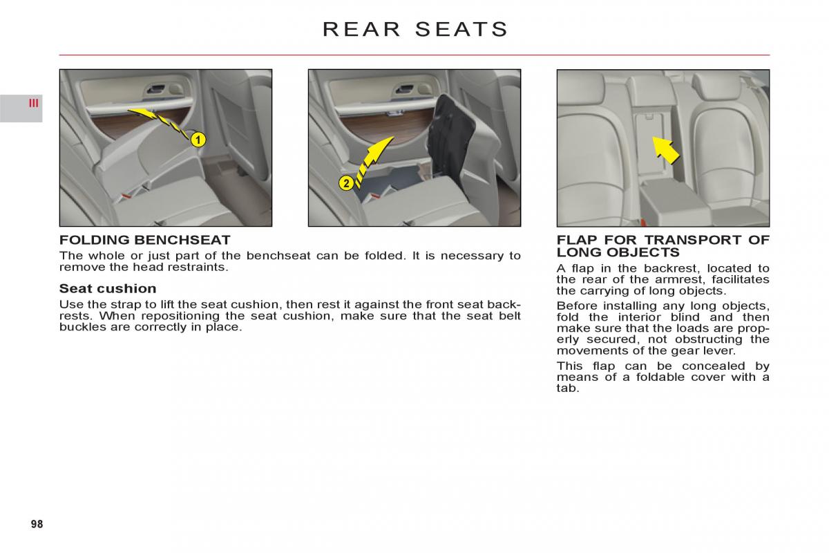 Citroen C6 owners manual / page 100