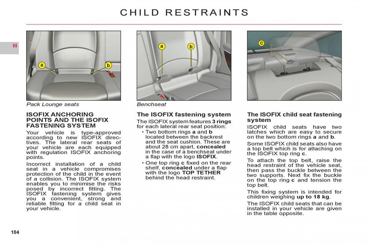 Citroen C6 owners manual / page 106