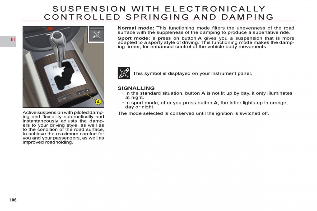 Citroen C6 owners manual / page 108