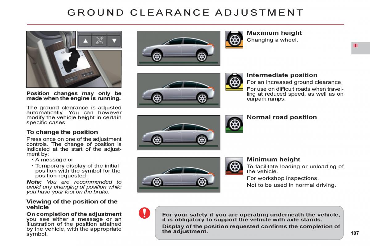 Citroen C6 owners manual / page 109