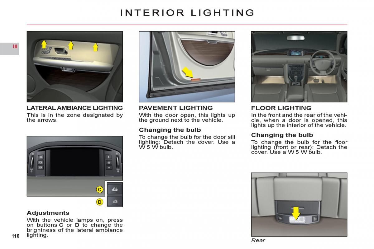 Citroen C6 owners manual / page 112