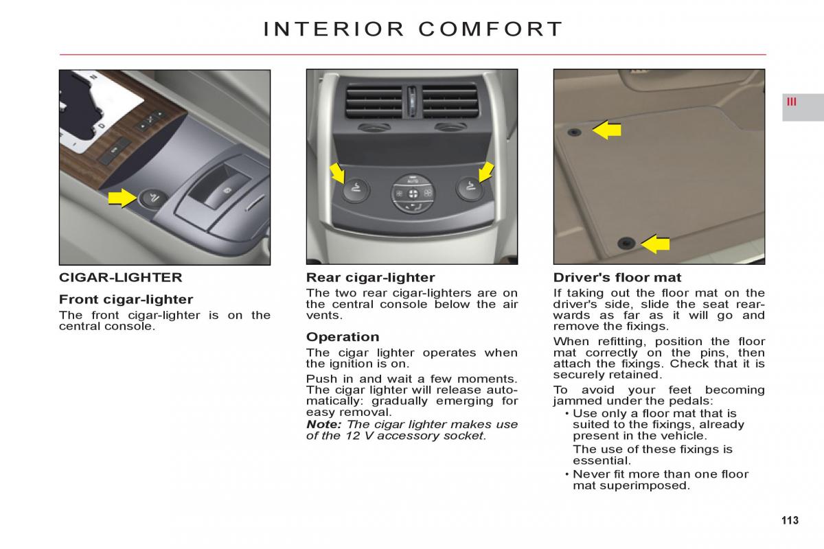 Citroen C6 owners manual / page 115