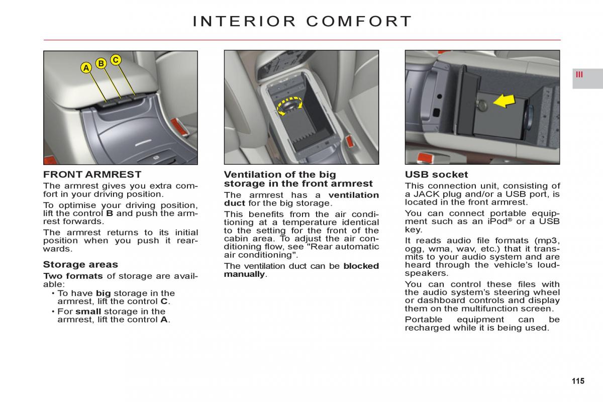 Citroen C6 owners manual / page 117