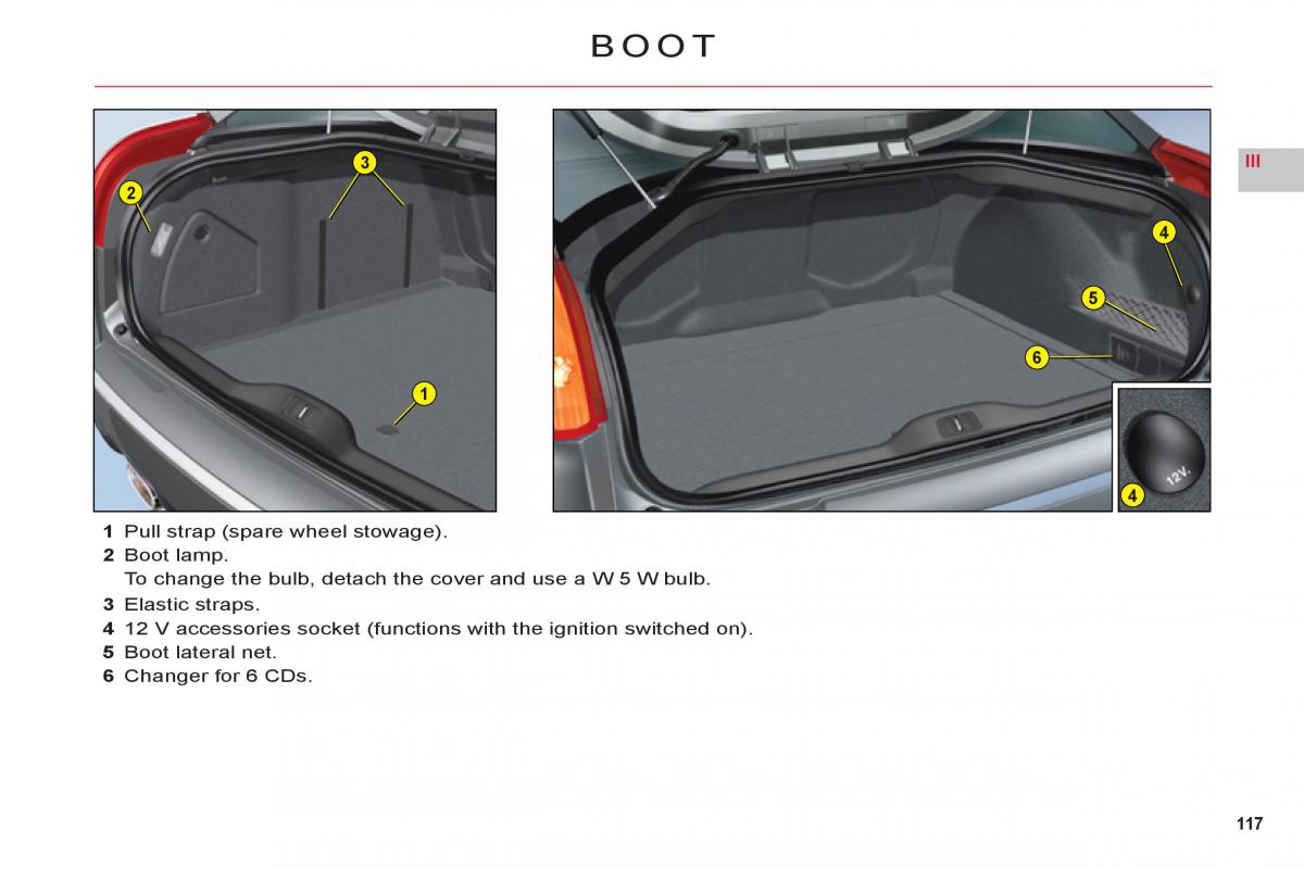 Citroen C6 owners manual / page 119