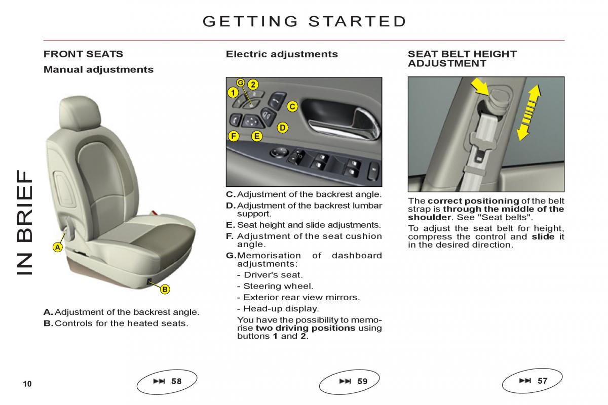 Citroen C6 owners manual / page 12