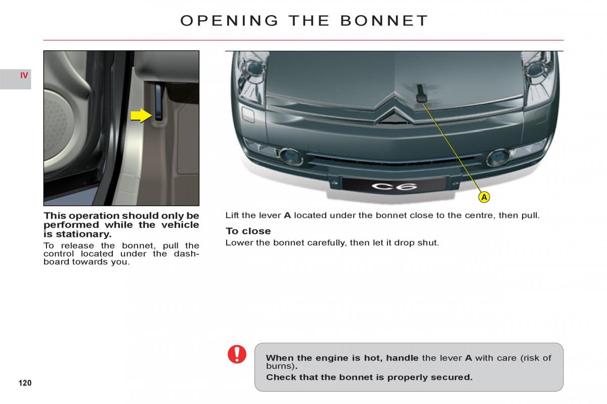 Citroen C6 owners manual / page 122