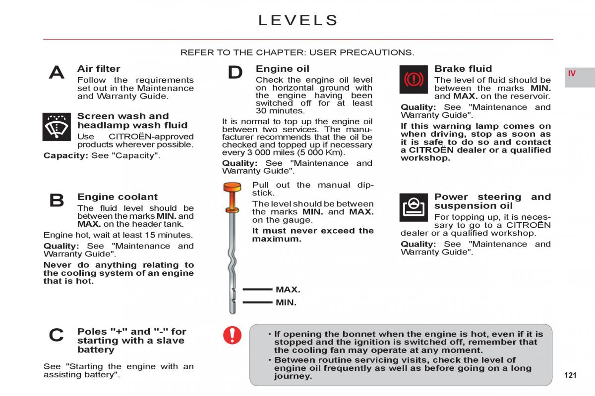 Citroen C6 owners manual / page 123