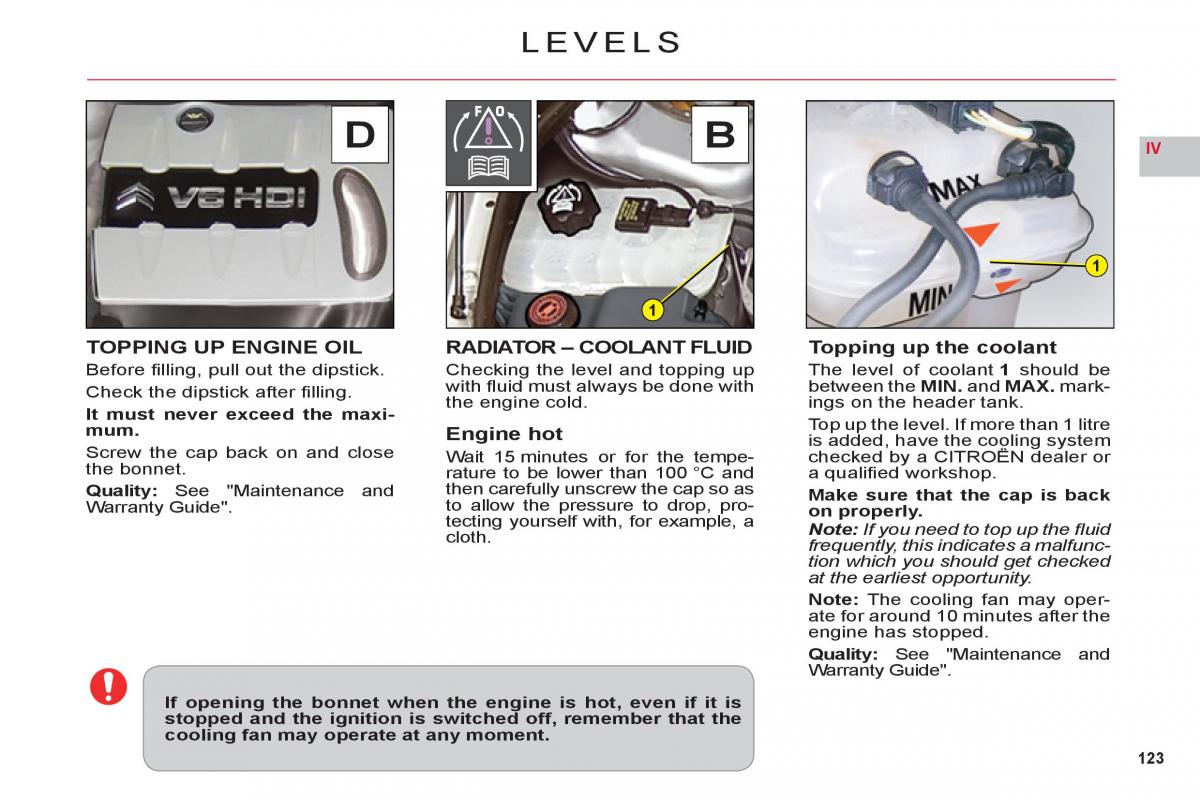 Citroen C6 owners manual / page 125