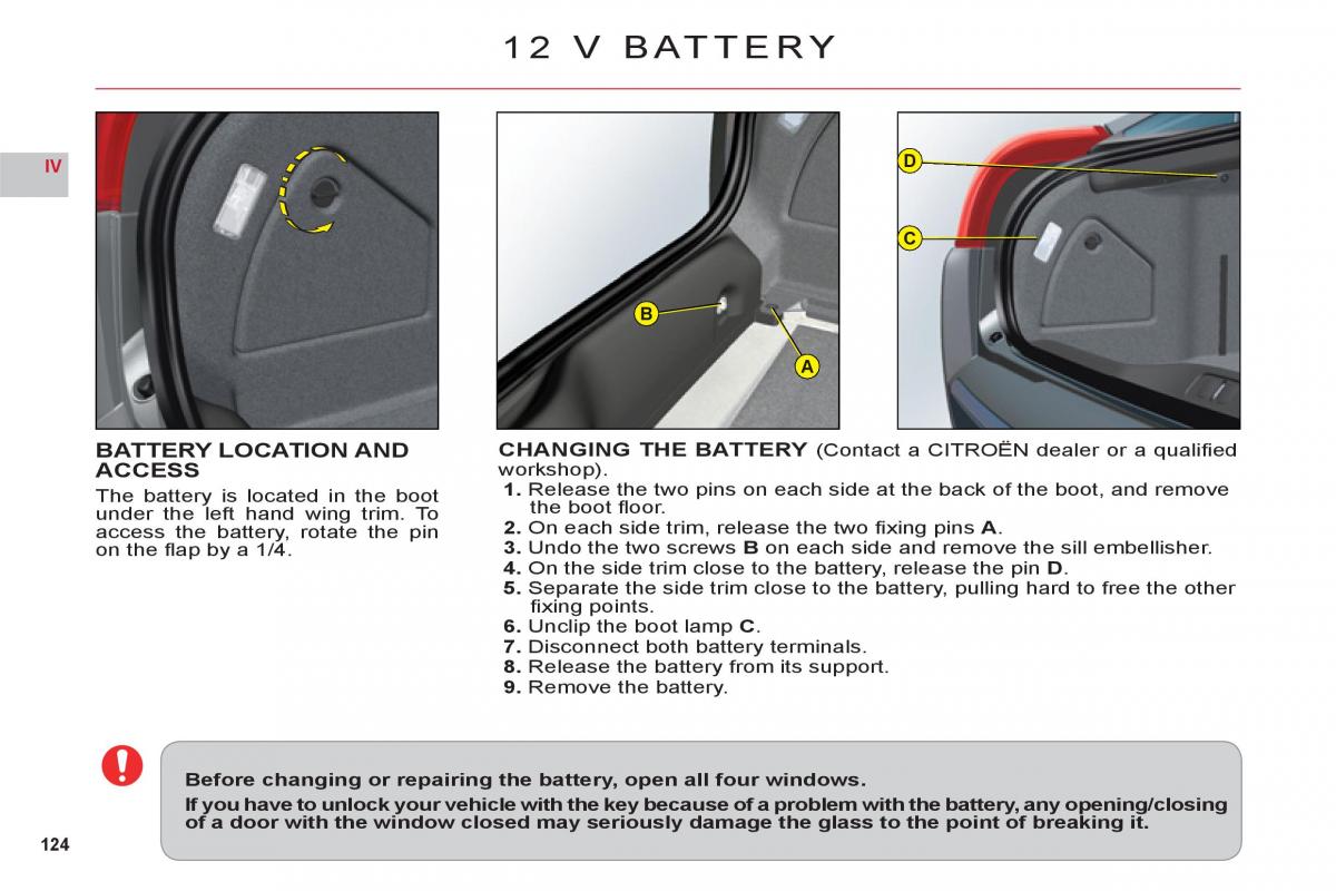 Citroen C6 owners manual / page 126