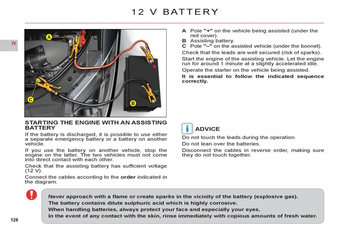 Citroen C6 owners manual / page 128