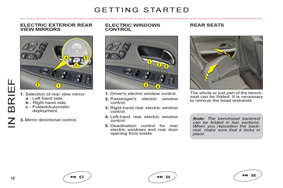 Citroen C6 owners manual / page 14