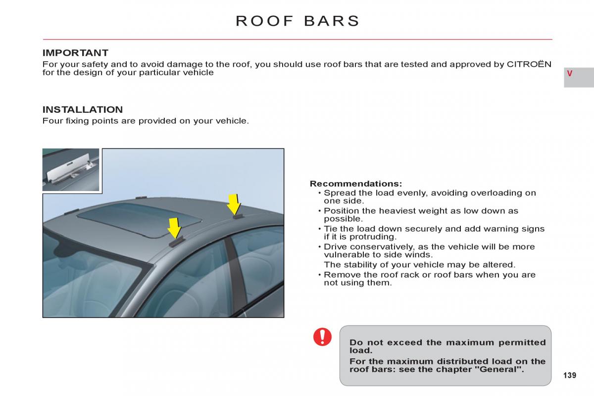 Citroen C6 owners manual / page 141