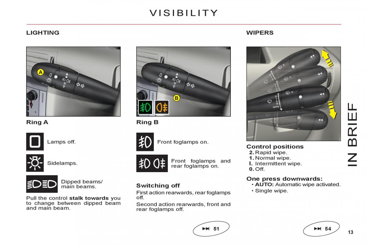 Citroen C6 owners manual / page 15