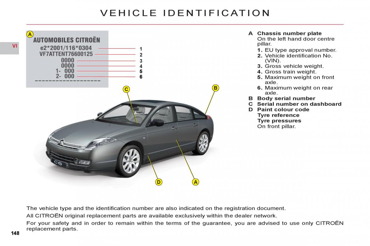 Citroen C6 owners manual / page 150