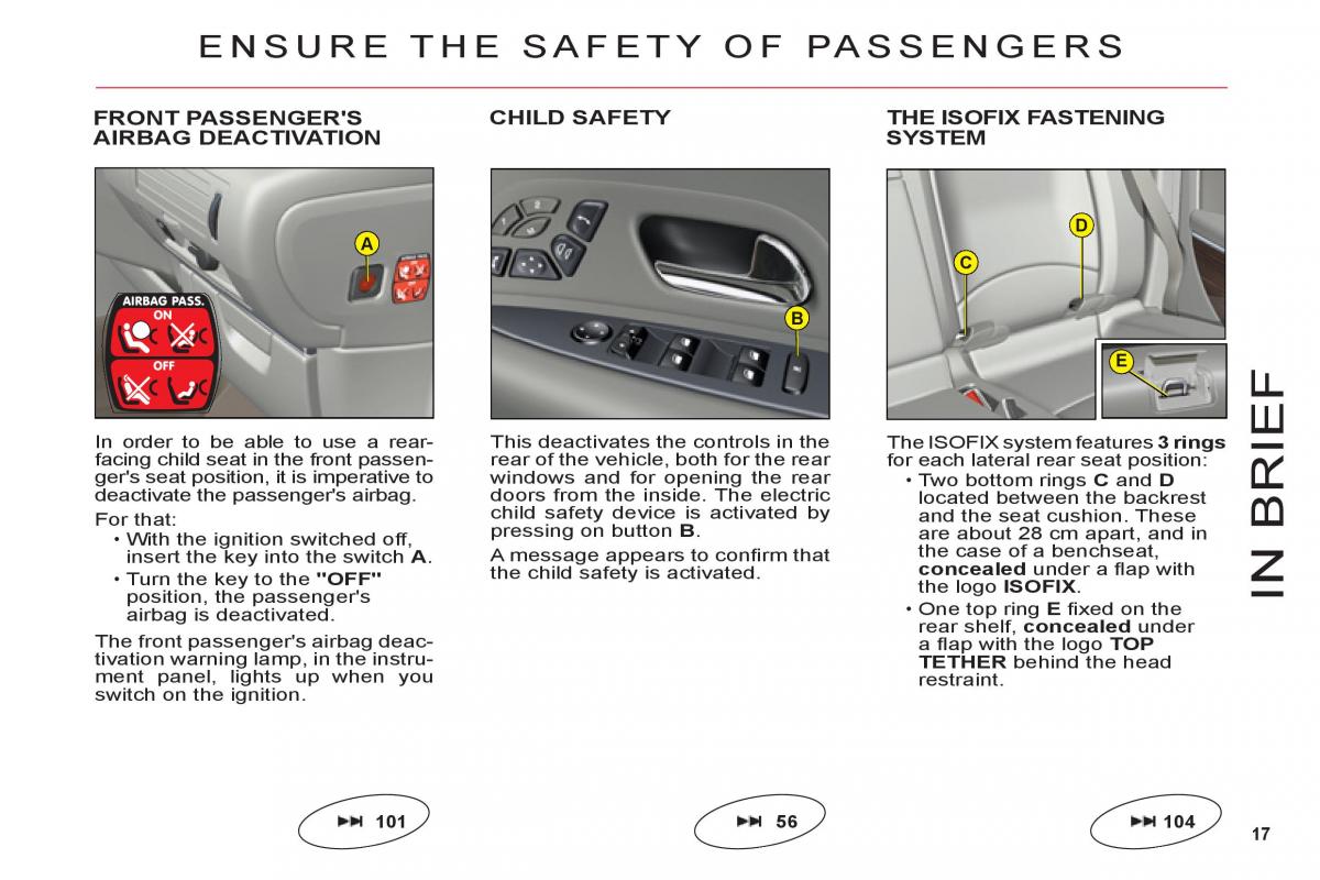 Citroen C6 owners manual / page 19