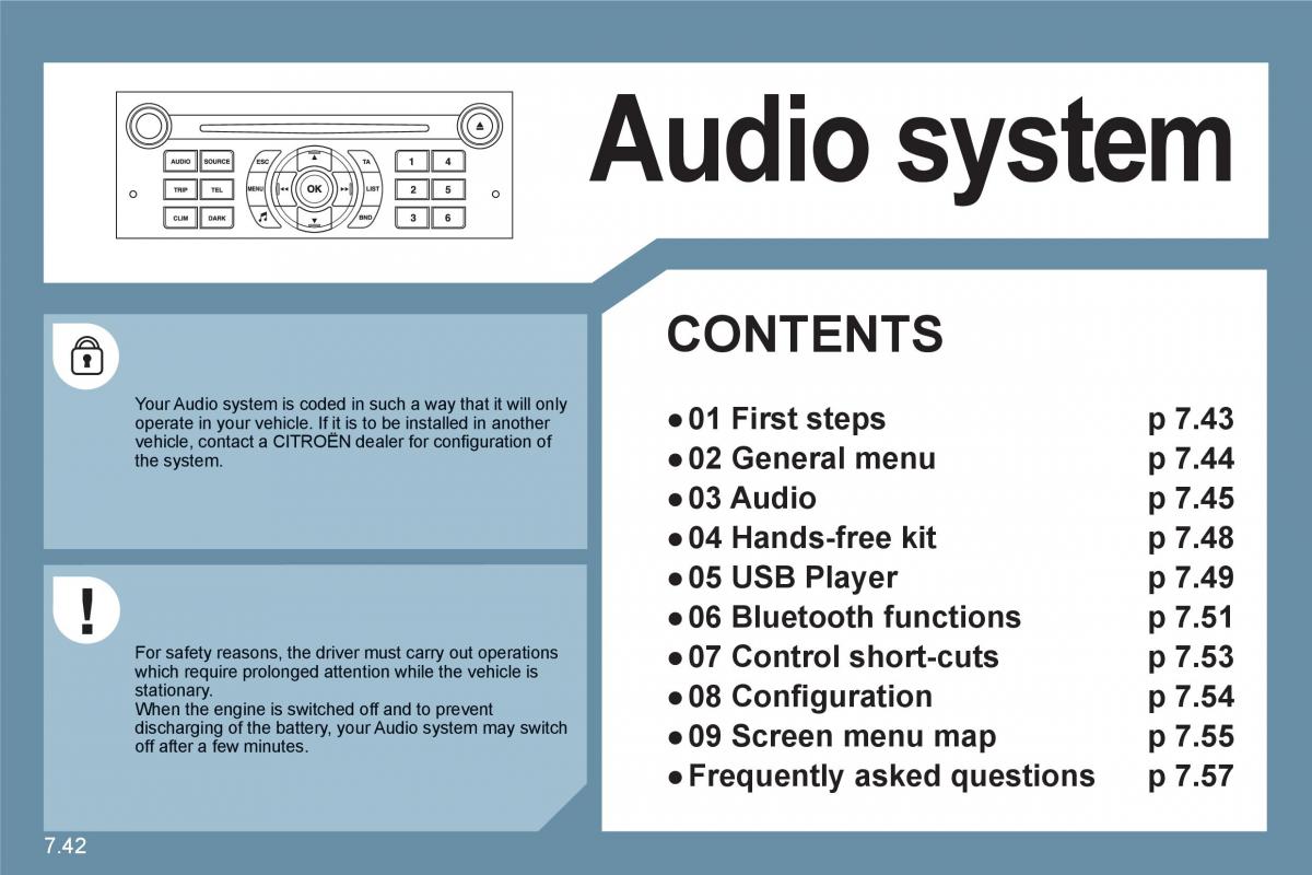 Citroen C6 owners manual / page 192