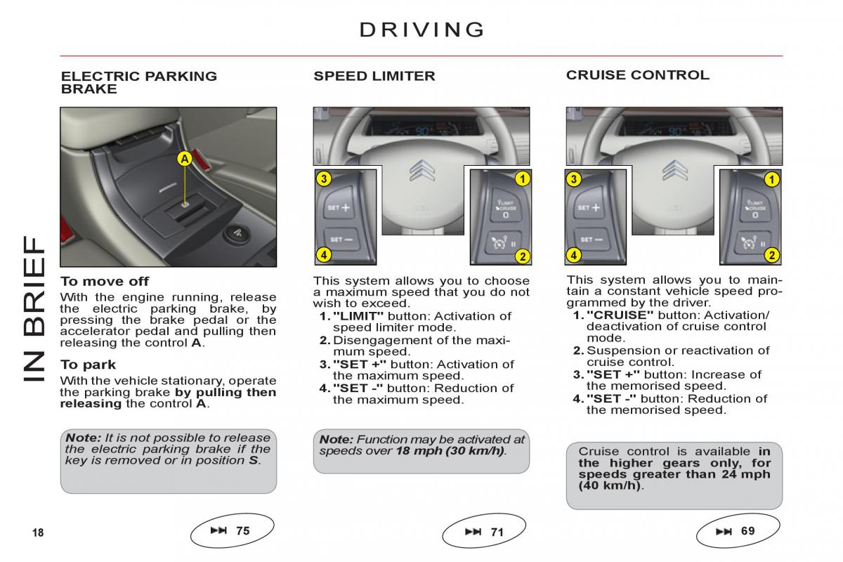 Citroen C6 owners manual / page 20