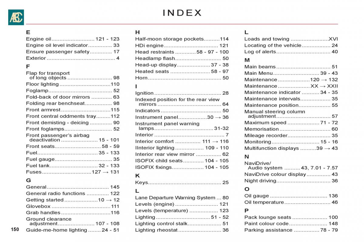 Citroen C6 owners manual / page 210