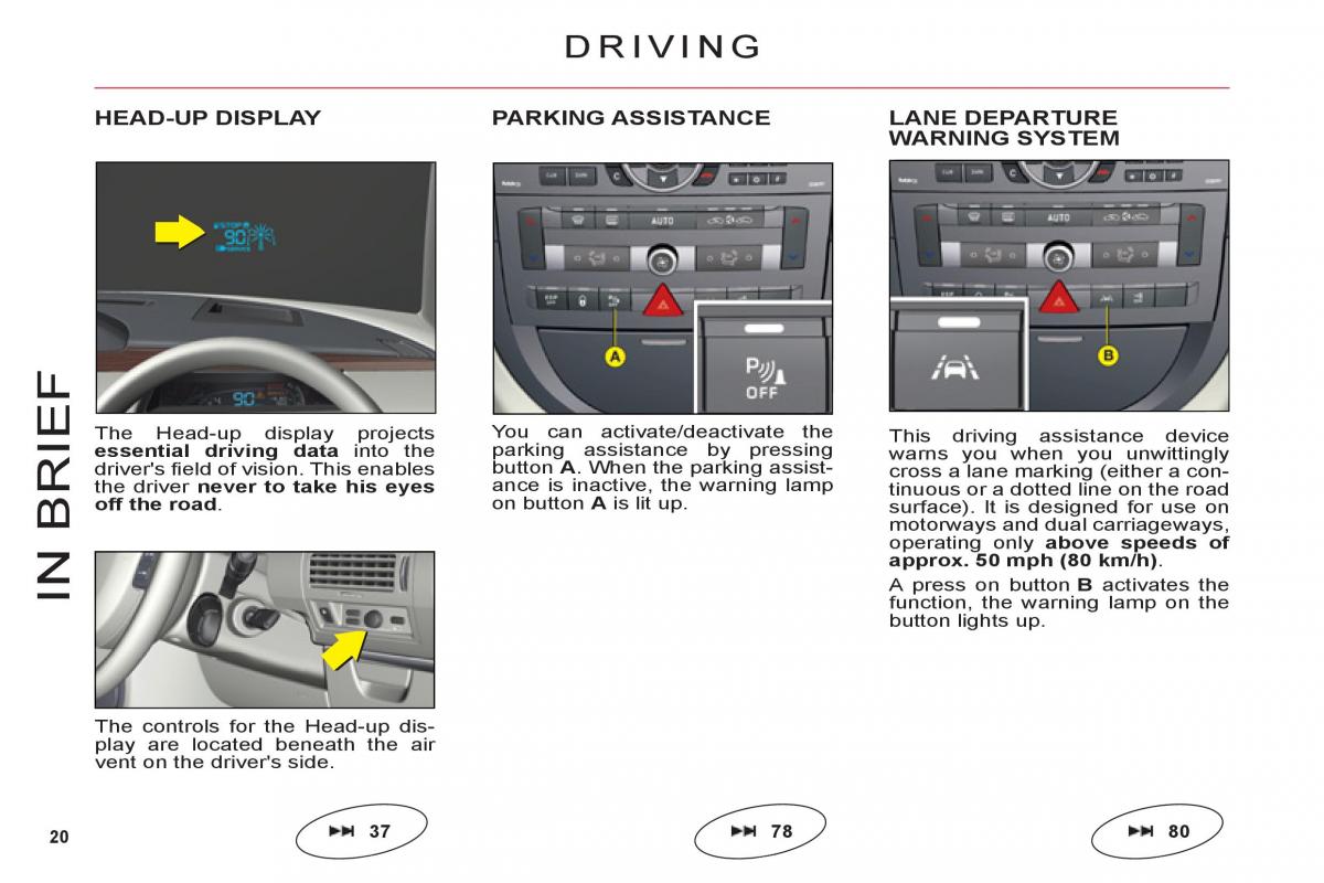 Citroen C6 owners manual / page 22