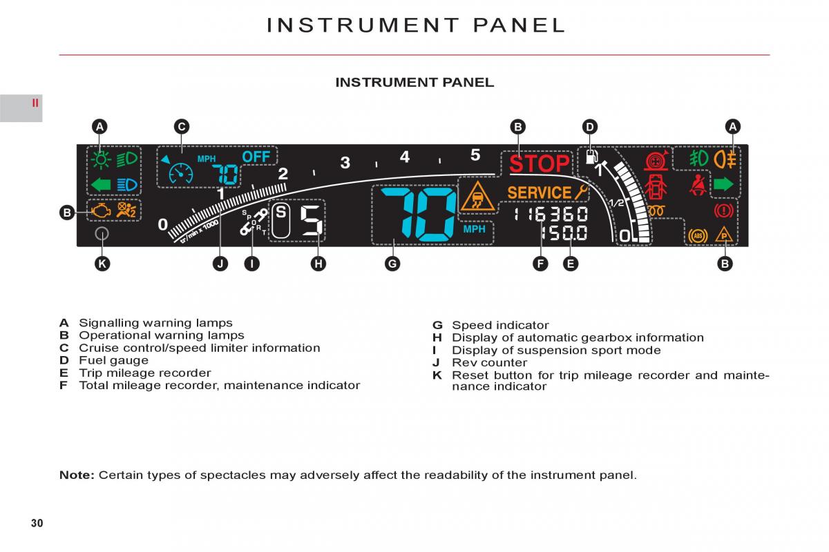 Citroen C6 owners manual / page 32