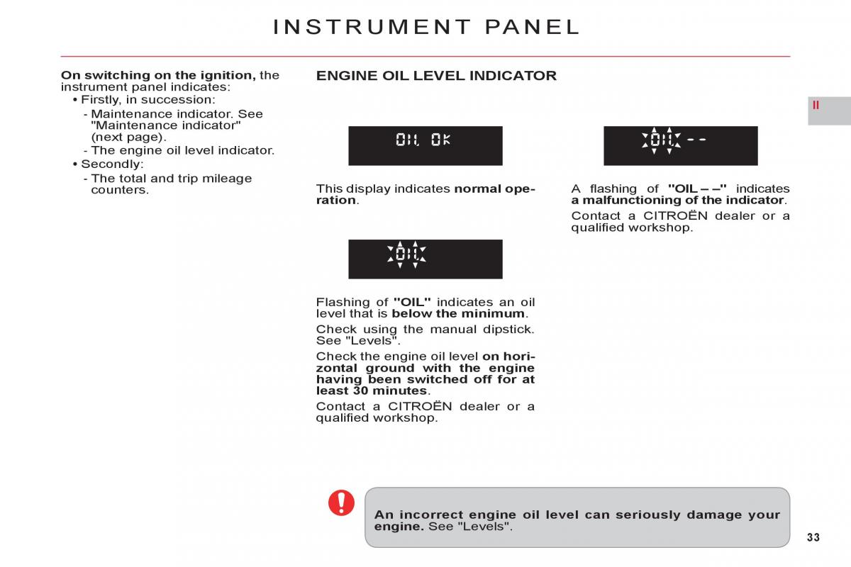 Citroen C6 owners manual / page 35