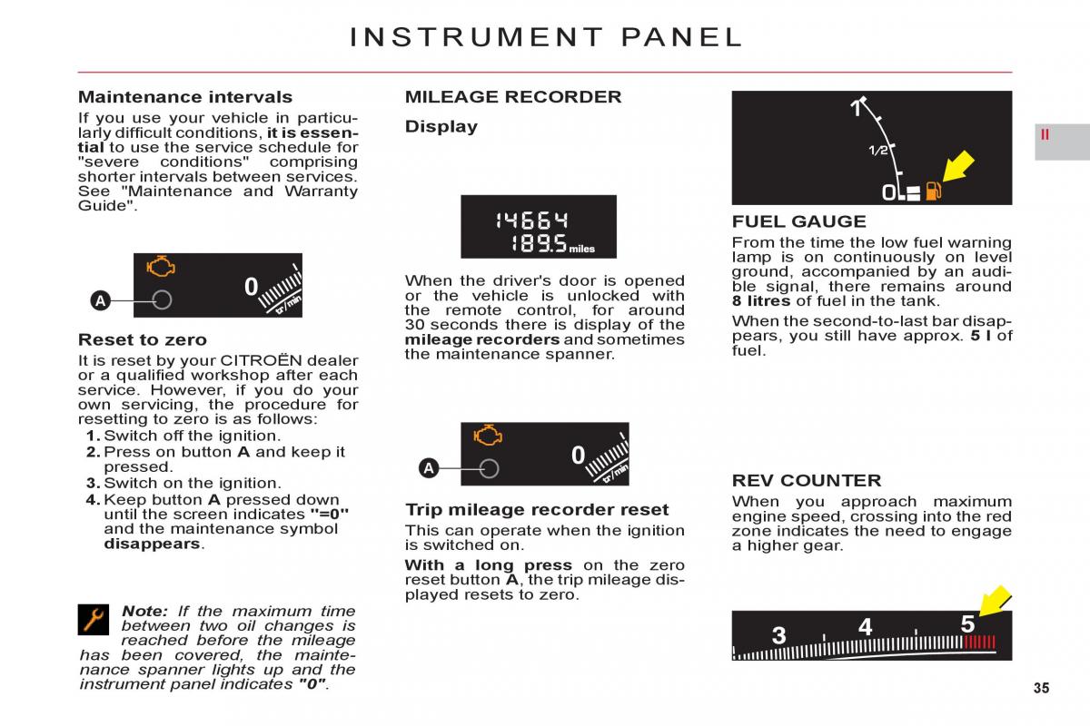 Citroen C6 owners manual / page 37