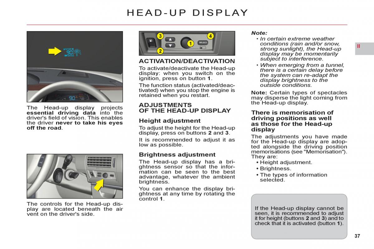 Citroen C6 owners manual / page 39