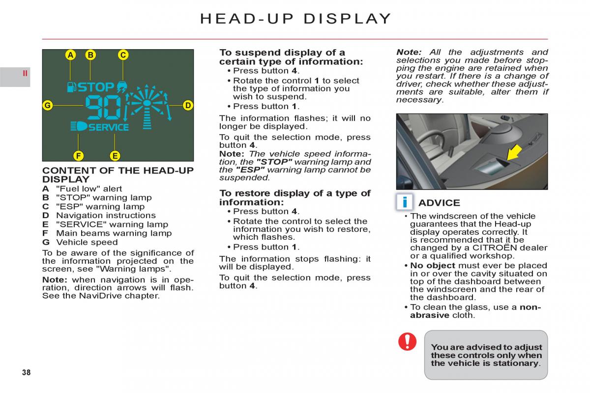 Citroen C6 owners manual / page 40