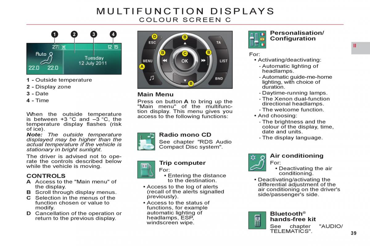 Citroen C6 owners manual / page 41