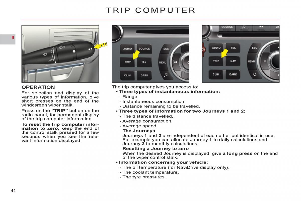 Citroen C6 owners manual / page 46