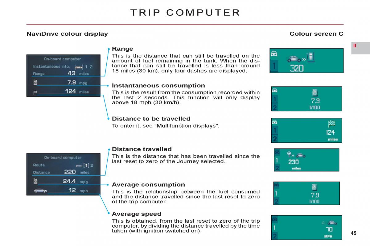 Citroen C6 owners manual / page 47