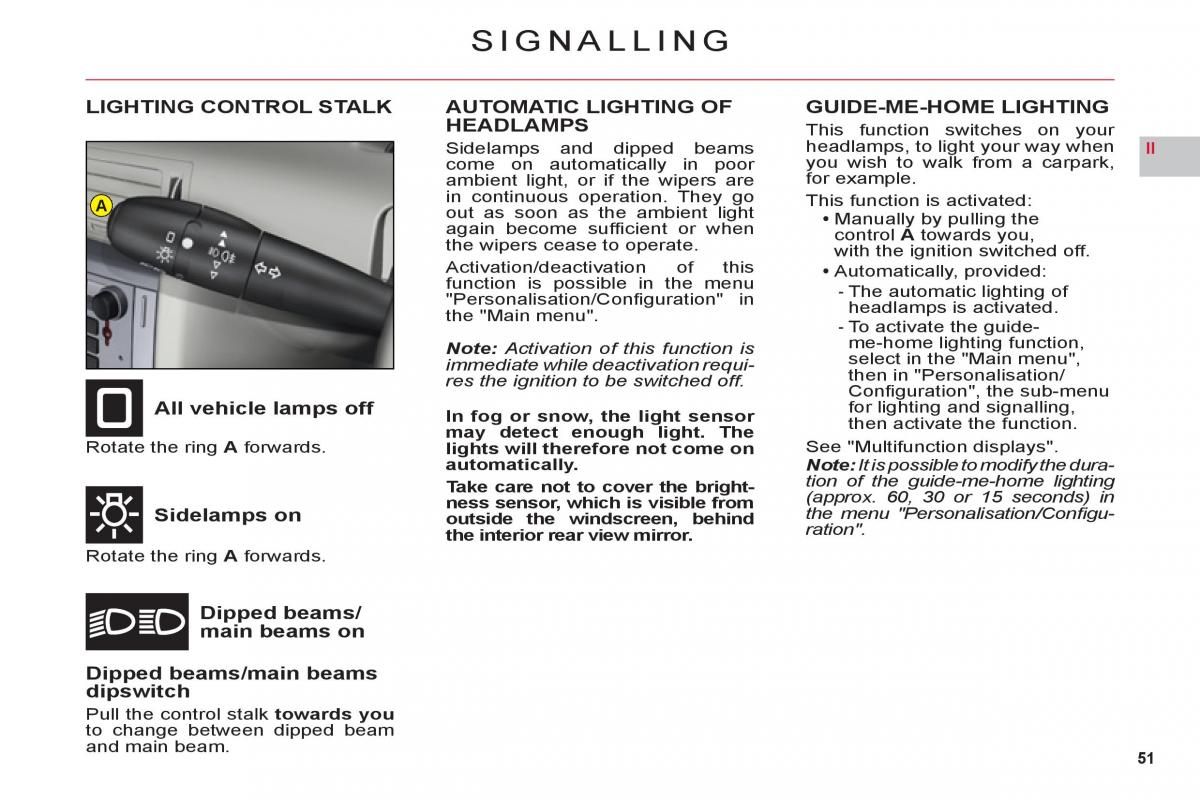 Citroen C6 owners manual / page 53