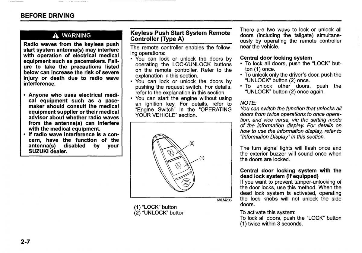 Suzuki SX4 S Cross owners manual / page 30