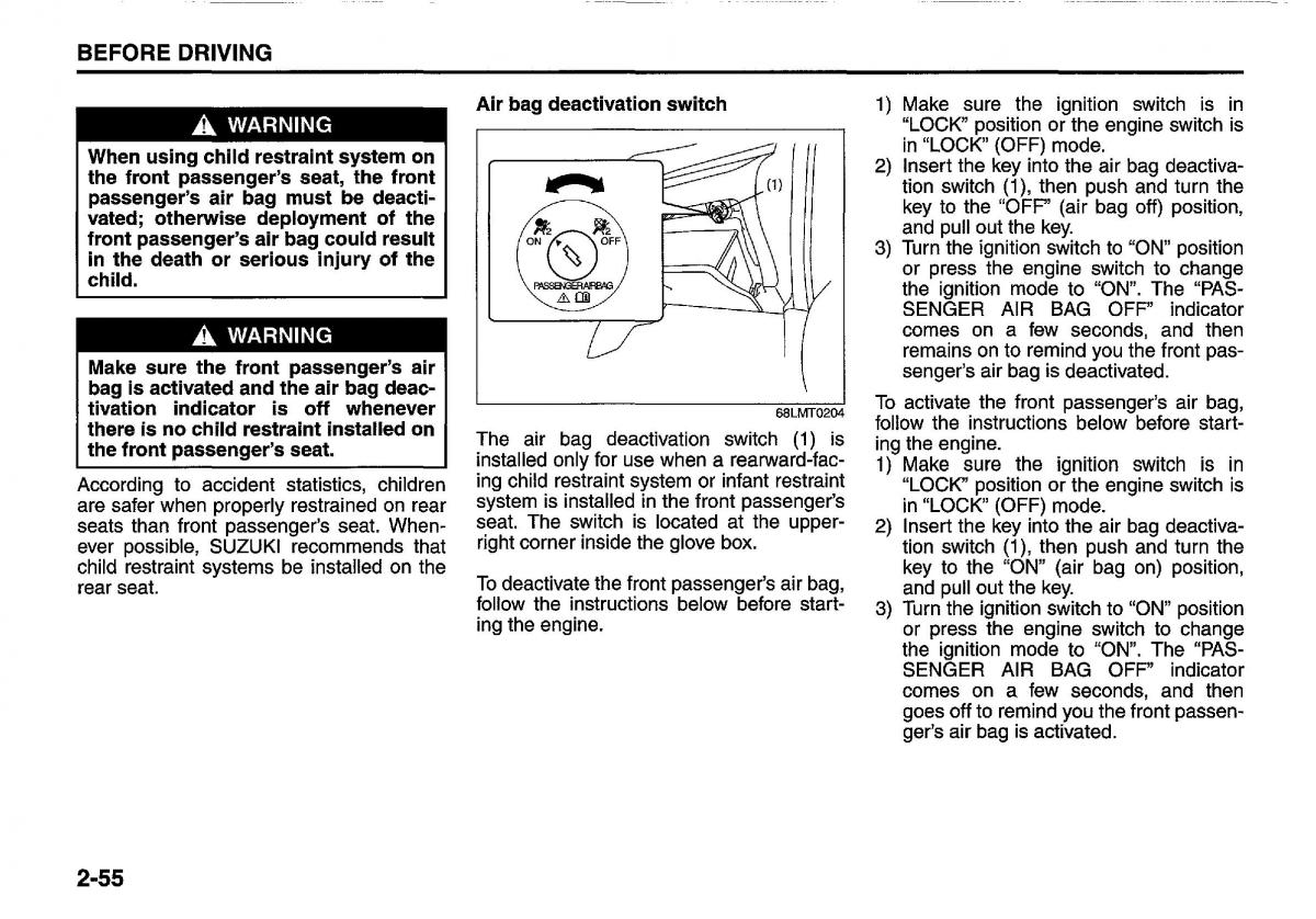 manual  Suzuki Swift IV 4 owners manual / page 74