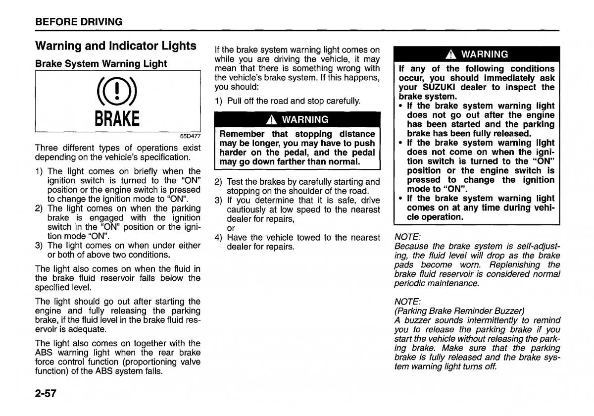 manual  Suzuki Swift IV 4 owners manual / page 76