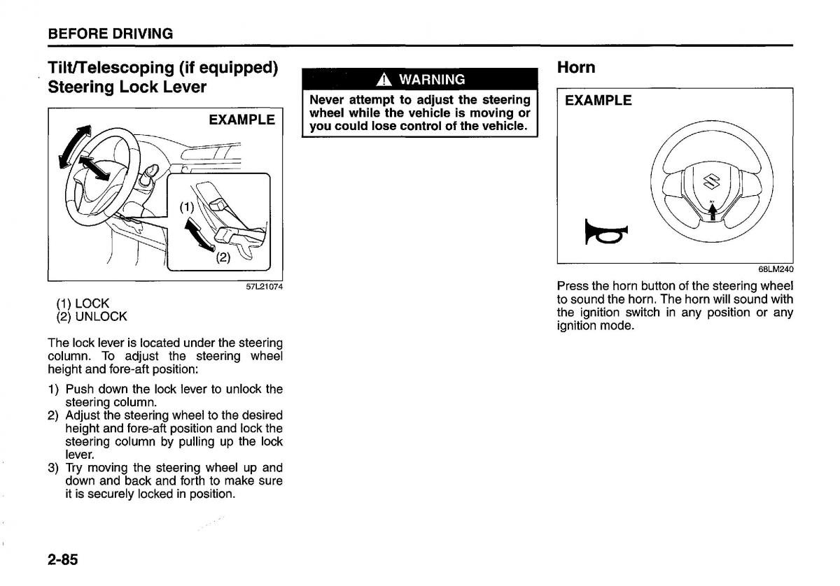 manual  Suzuki Swift IV 4 owners manual / page 104