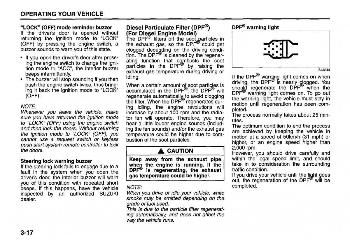 manual  Suzuki Swift IV 4 owners manual / page 124