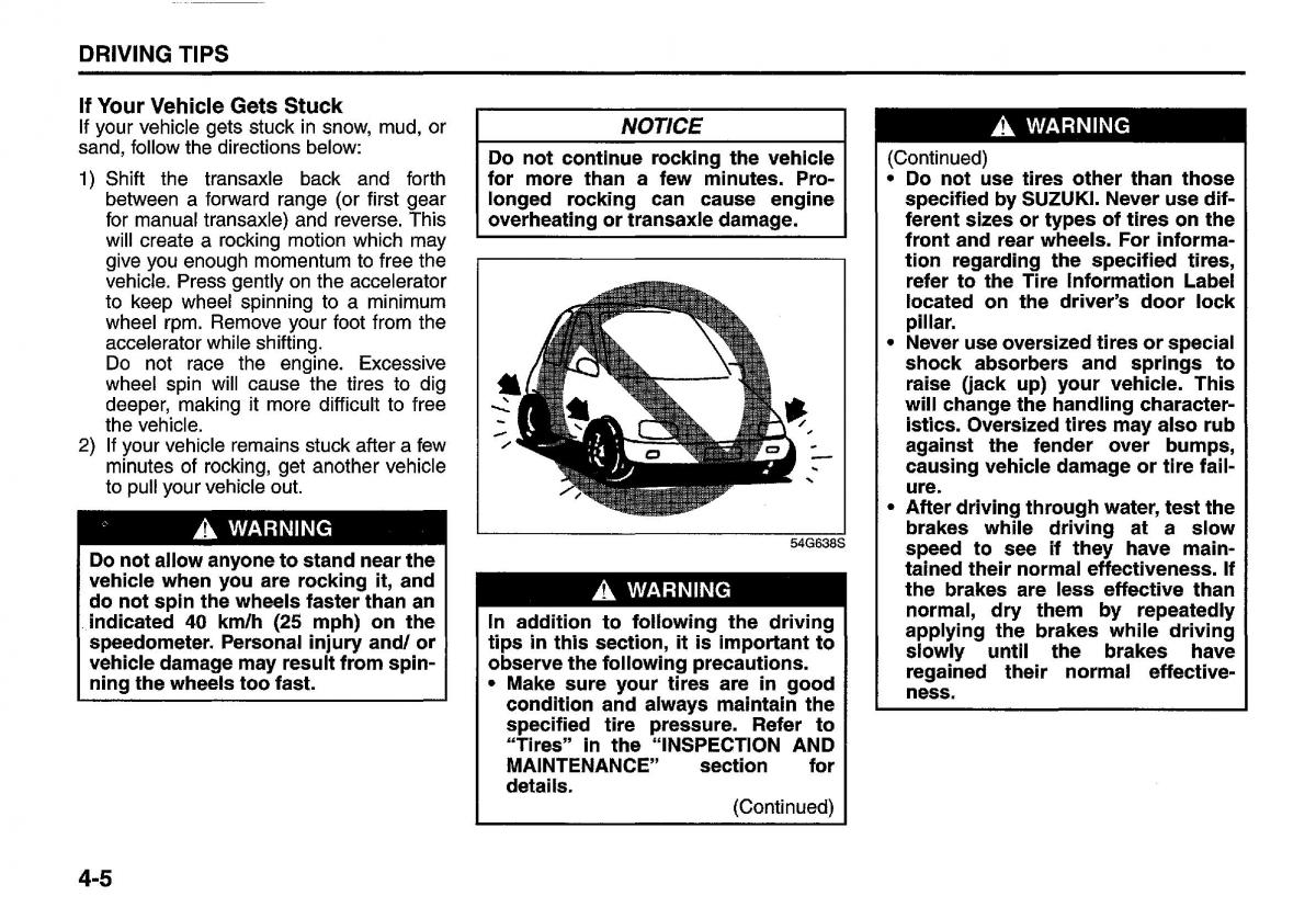 manual  Suzuki Swift IV 4 owners manual / page 146