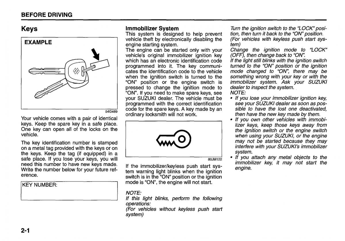 manual  Suzuki Swift IV 4 owners manual / page 20