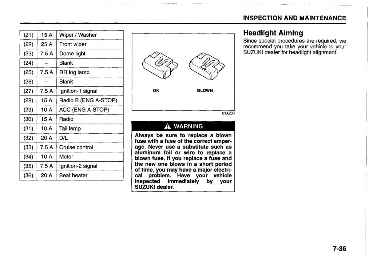 Suzuki Swift IV 4 owners manual / page 279