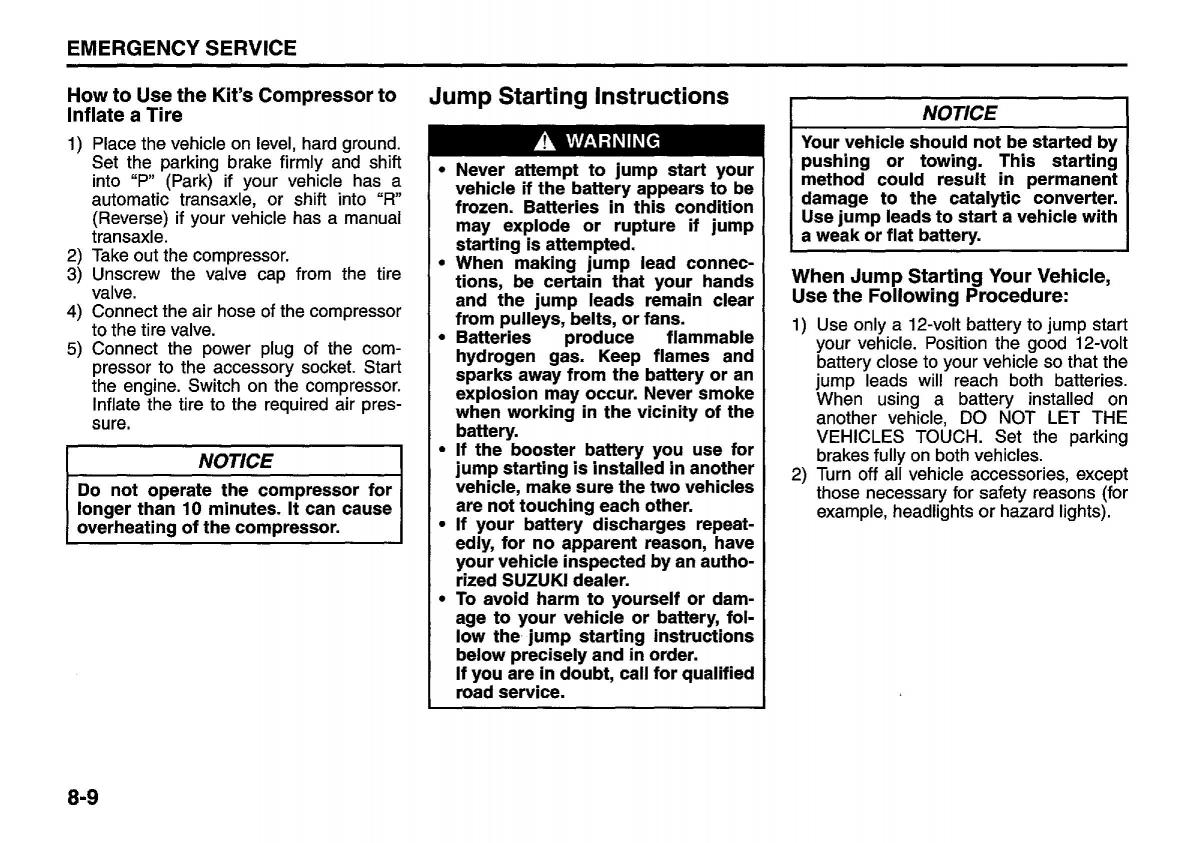 manual  Suzuki Swift IV 4 owners manual / page 300