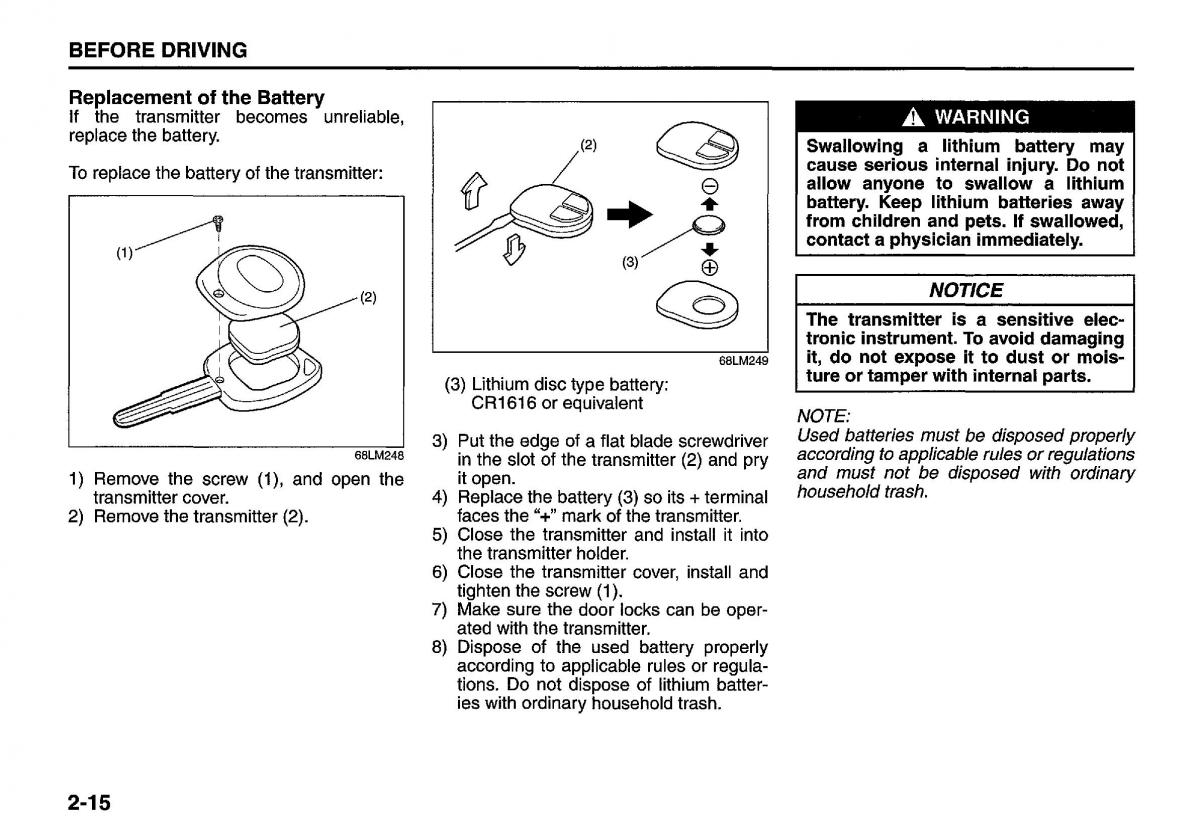 manual  Suzuki Swift IV 4 owners manual / page 34