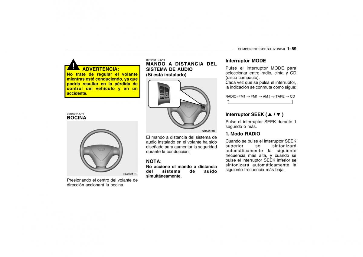 Hyundai Getz manual del propietario / page 98