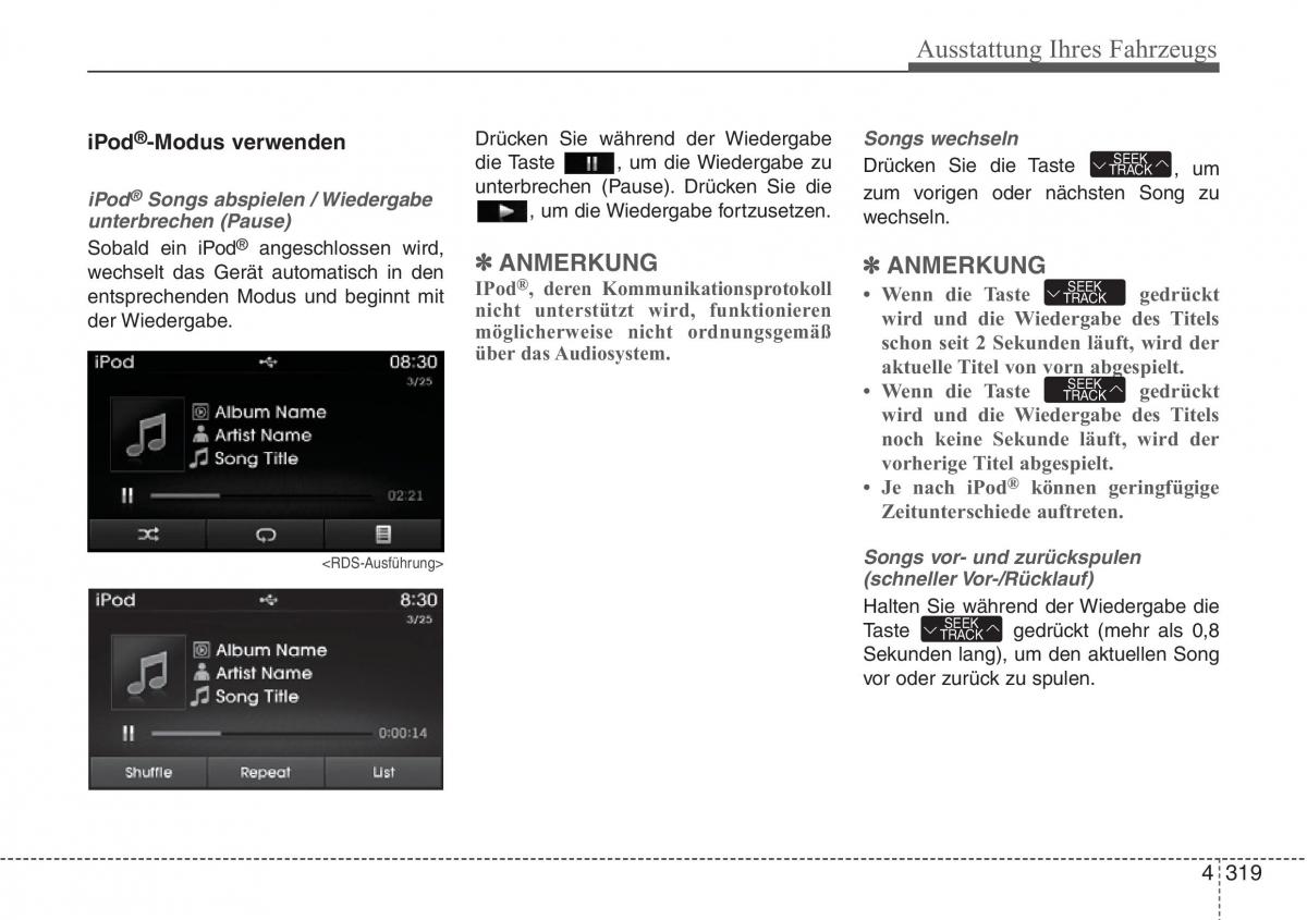 Hyundai Santa Fe III 3 Handbuch / page 422