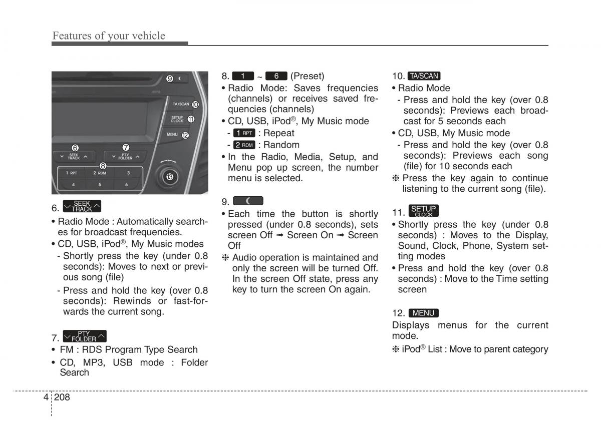 Hyundai Santa Fe III 3 owners manual / page 305